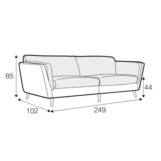 Nova - 3 Seater Sofa XL - 2 Cushions - Pieces For Places