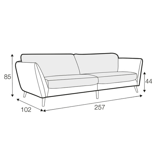 Stella - 3 Seater Sofa XL - 2 Cushions - Pieces For Places