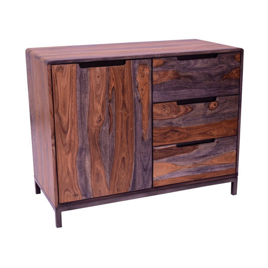 Stopa Sheesham Wood 1 Door, 3 Drawer Sideboard - Pieces For Places