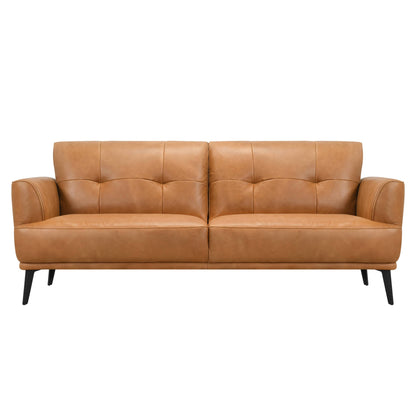 Jia 3 Seater Tan Leather Sofa - Pieces For Places