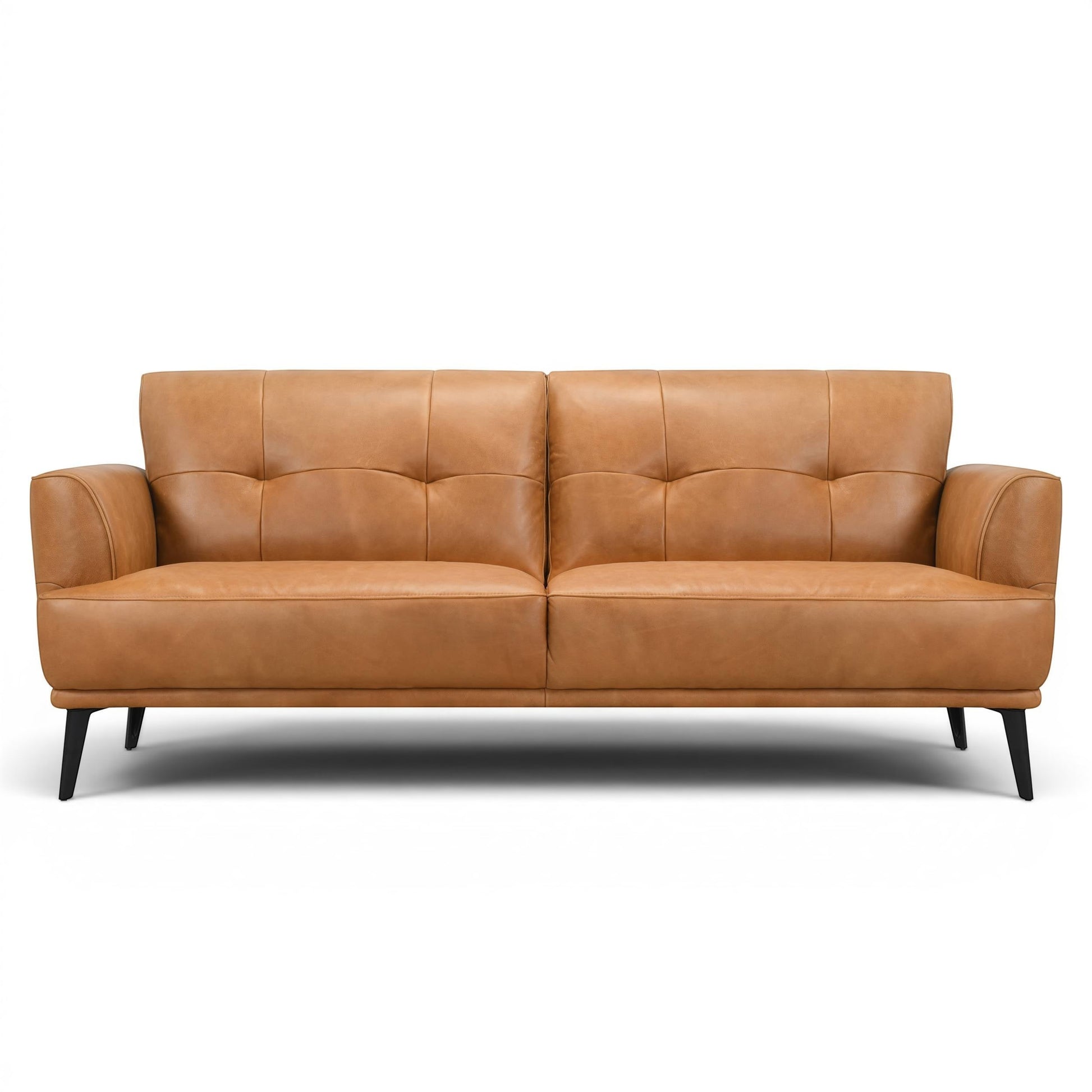 Jia 3 Seater Tan Leather Sofa - Pieces For Places