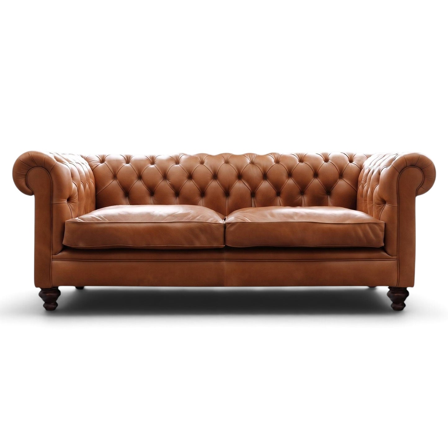 Judge Leather 3 Seater Chesterfield