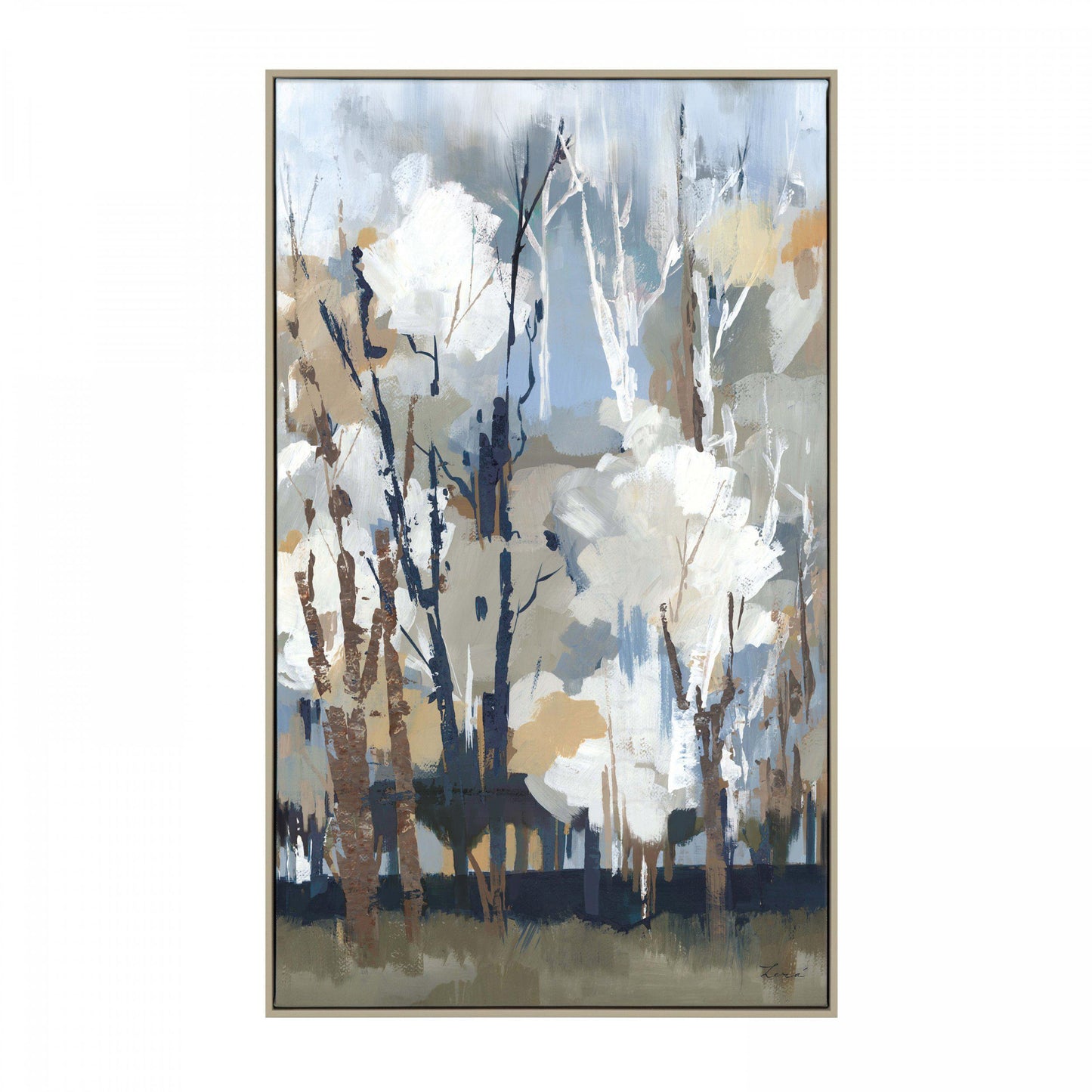 Silversong Birch Framed Canvas