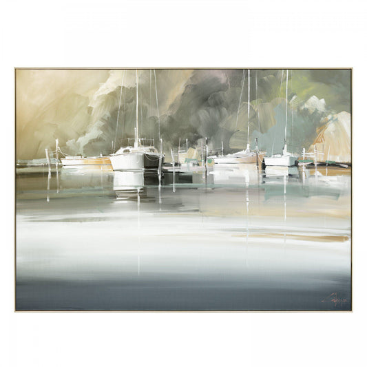 Marina Morning Framed Canvas