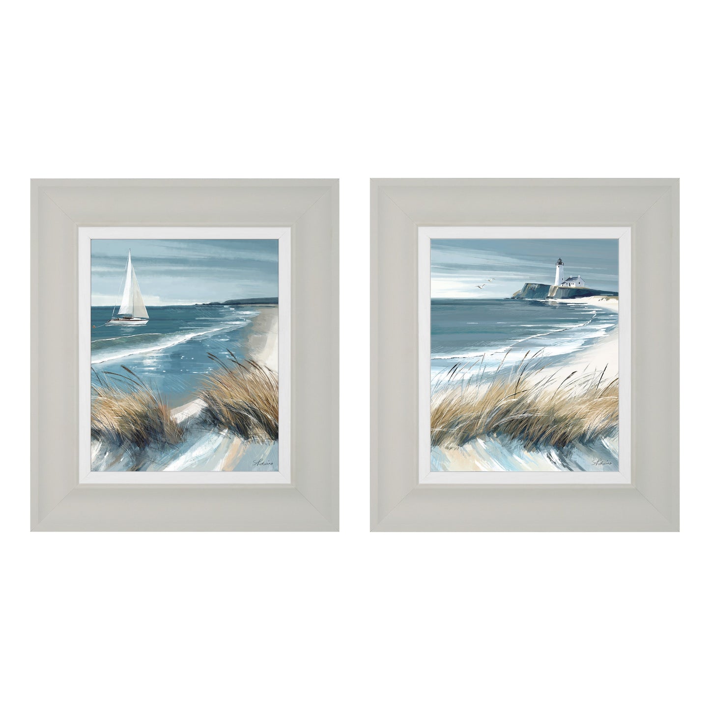 White Sails and Making Waves Set of 2 Canvas
