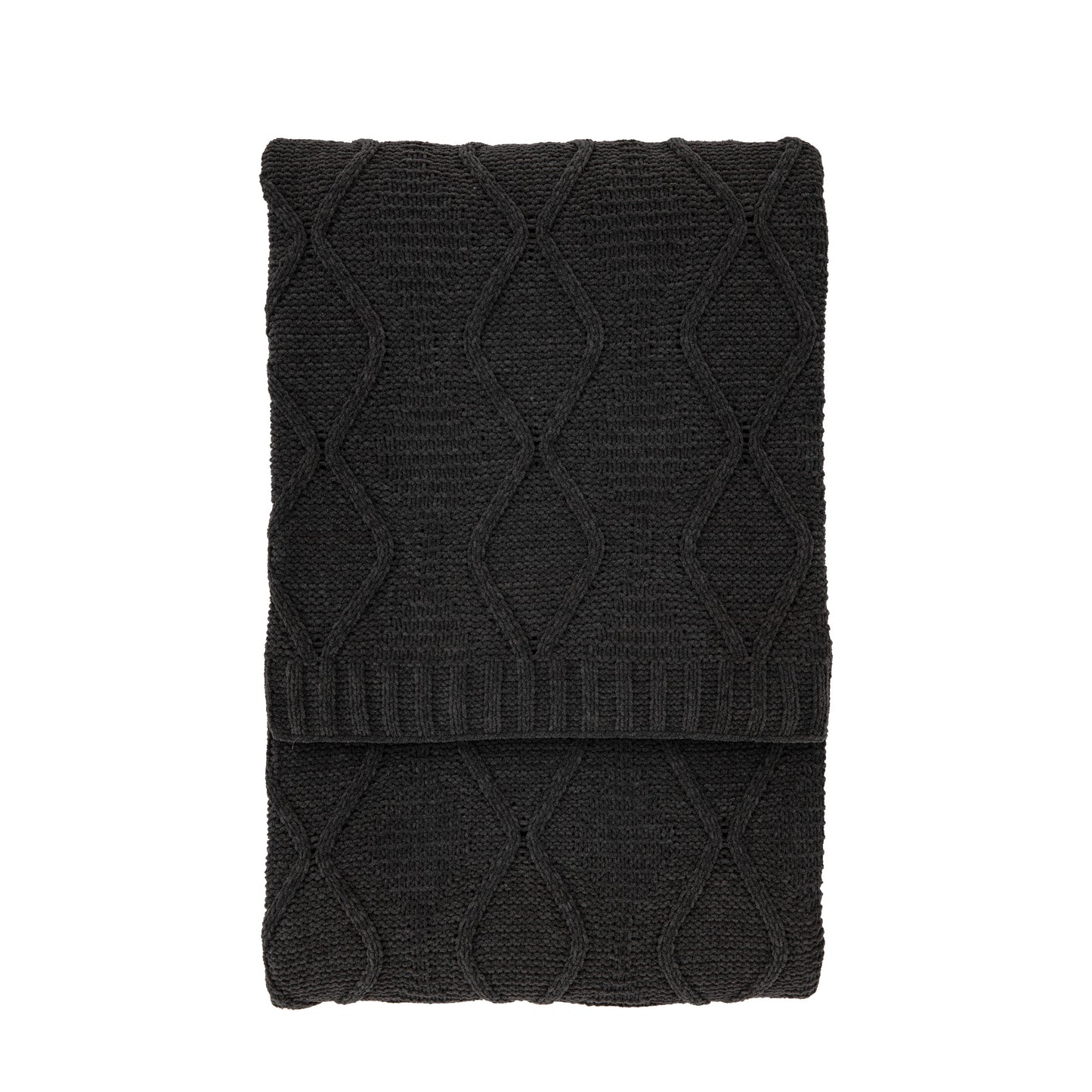 Chenille Cable Throw Grey