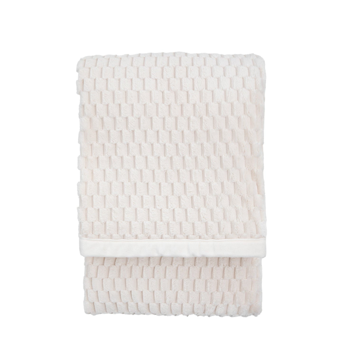 Jacquard Velvet Knitted Throw Natural
