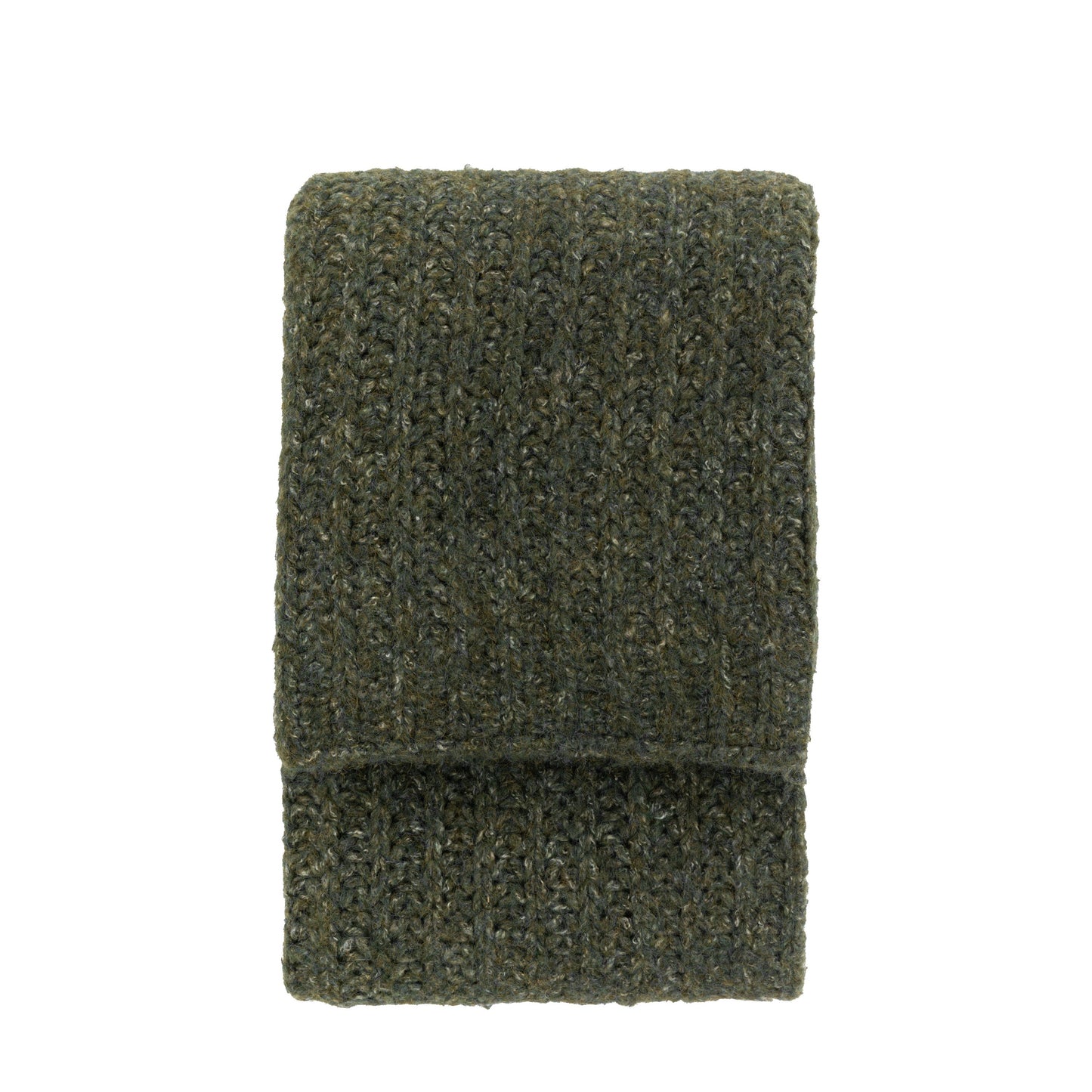 Luxury Melange Knit Throw Khaki