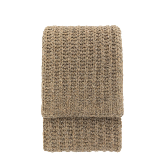 Luxury Melange Knit Throw Oatmeal