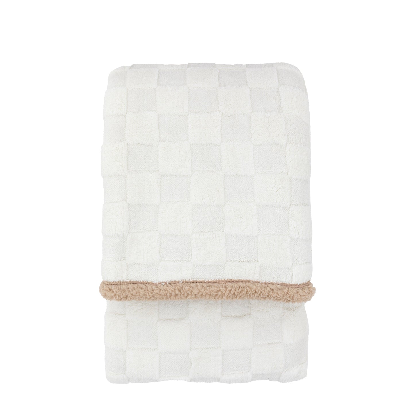 Oakley Checked Sherpa Throw Cream