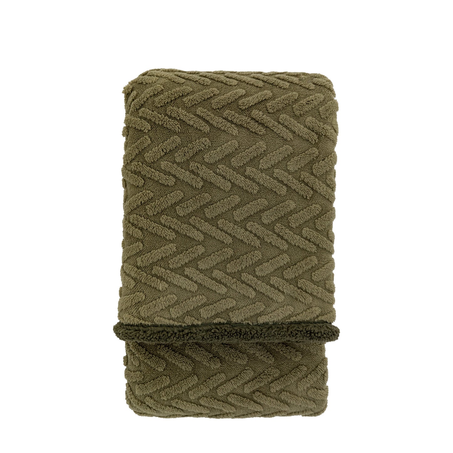 Herringbone Sherpa Throw  Sage