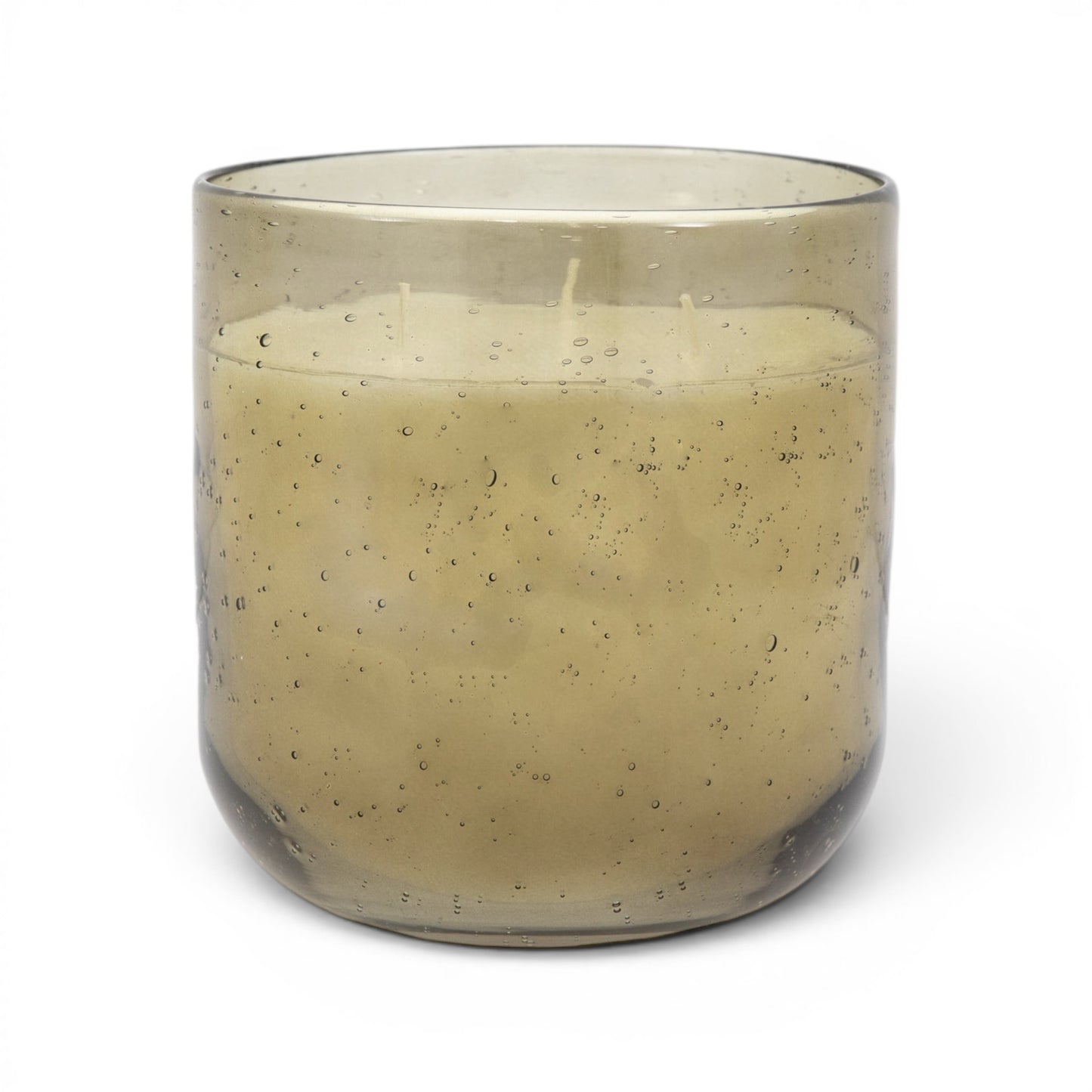 Filled Glass Candle Small Green