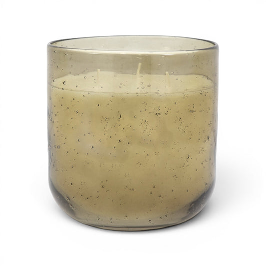 Filled Glass Candle Small Green