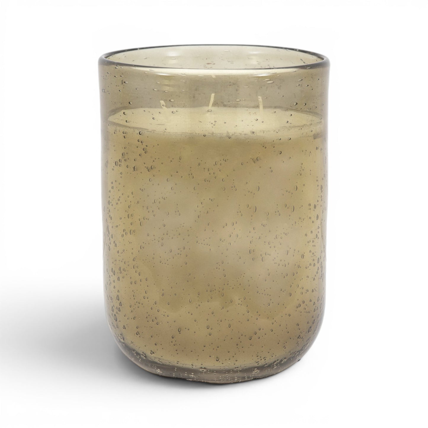 Filled Glass Candle Large Green