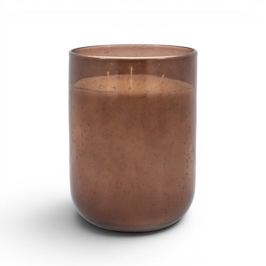 Glass Filled Candle Large Brown Pomegranate