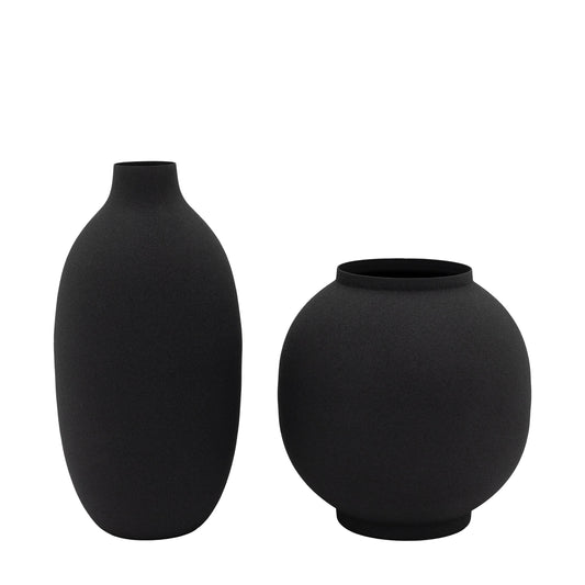 Zia Vase Black Assorted Set of 2
