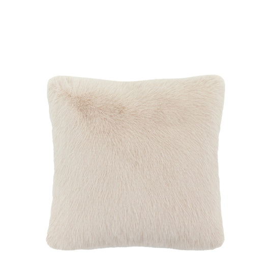 Maple Faux Fur Cushion Oatmeal Square