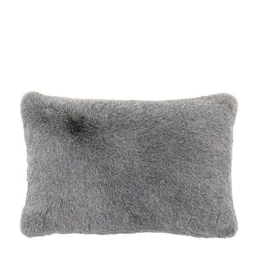 Roscose Faux Fur Cushion Grey Rectangle