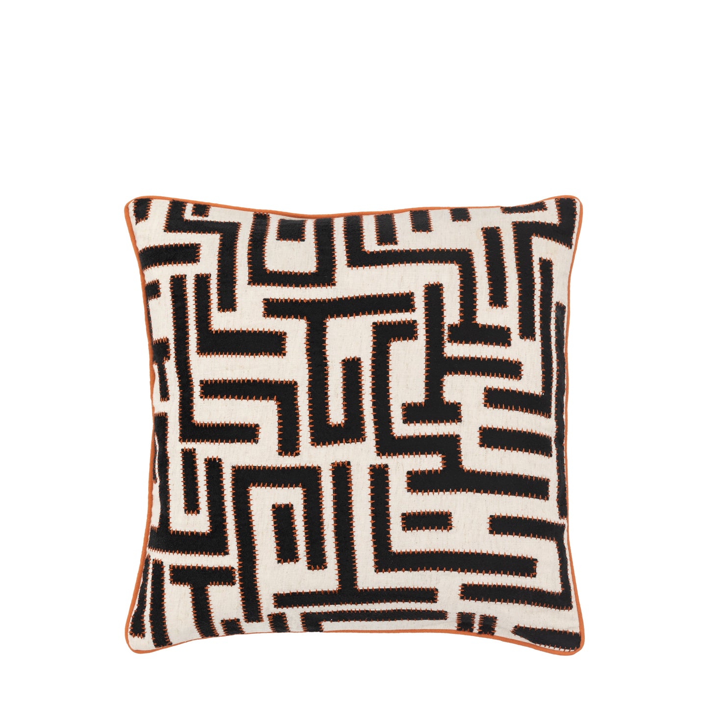 Oskar Applique Cushion Blk & Apricot