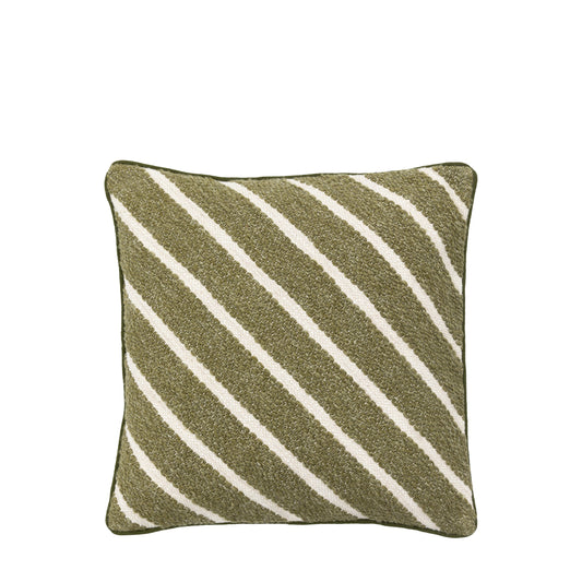 Hemsby Stripe Woven Cushion Olive