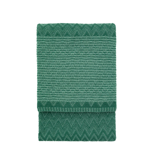 Nalu Knitted Herringbone Throw Green