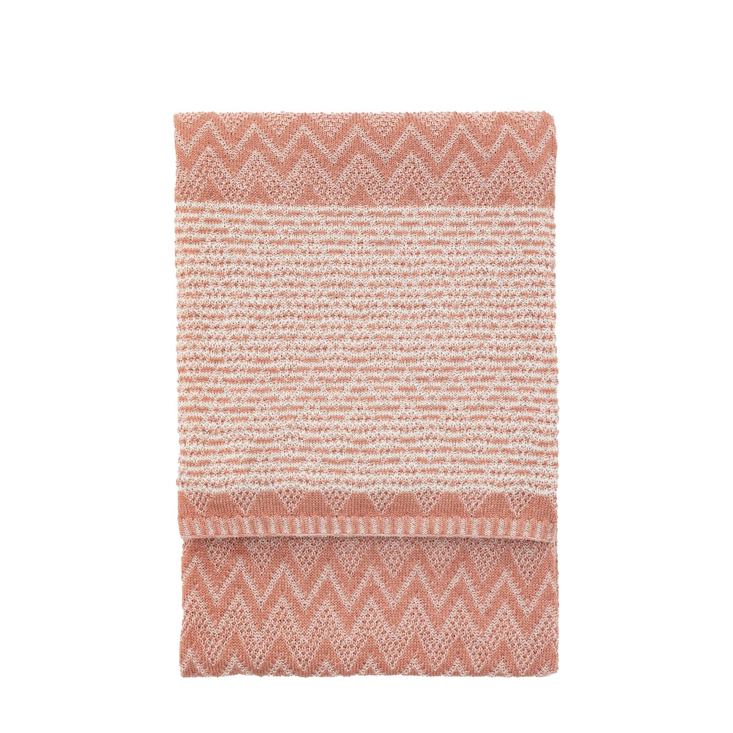 Nalu Knitted Herringbone Throw Apricot