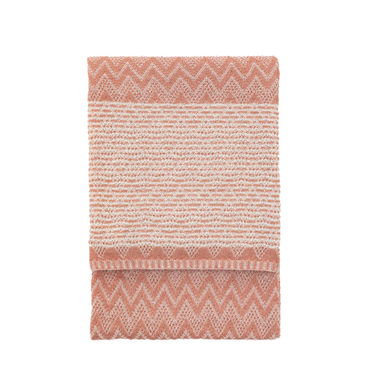 Nalu Knitted Herringbone Throw Apricot