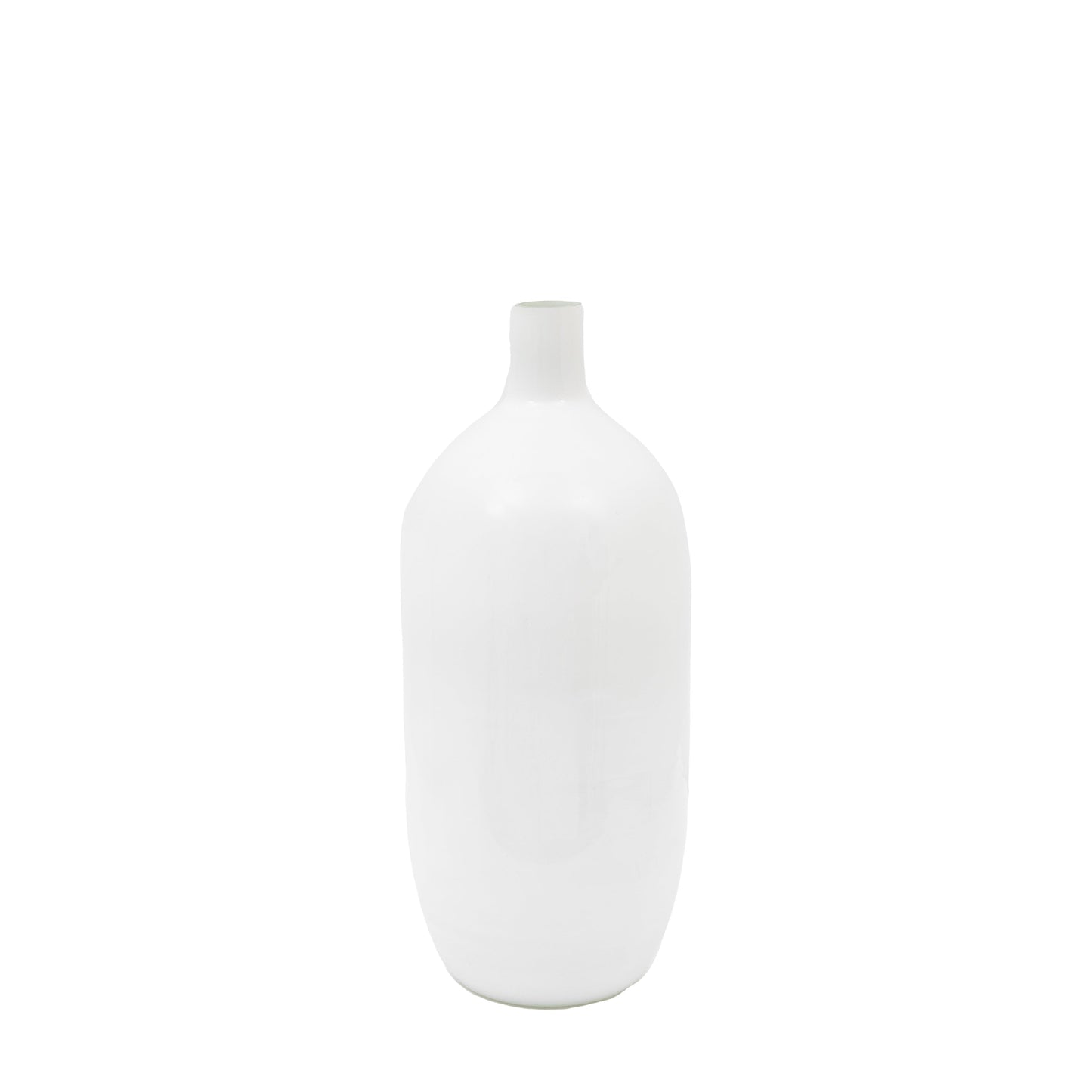 Santo Glass Bottle Vase White Large