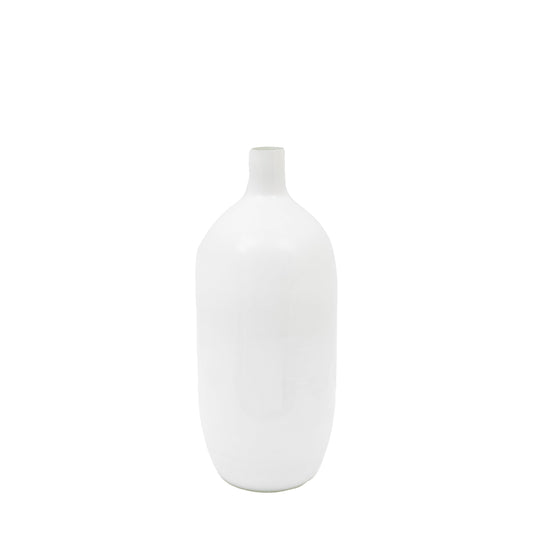 Santo Glass Bottle Vase White Large