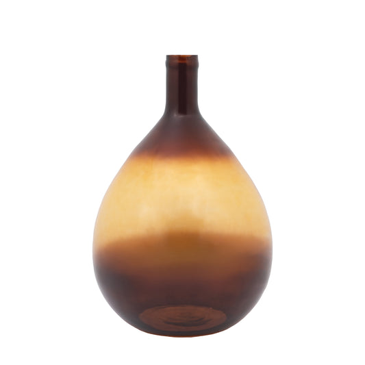 Rueda Giant Glass Bottle Vase Amber