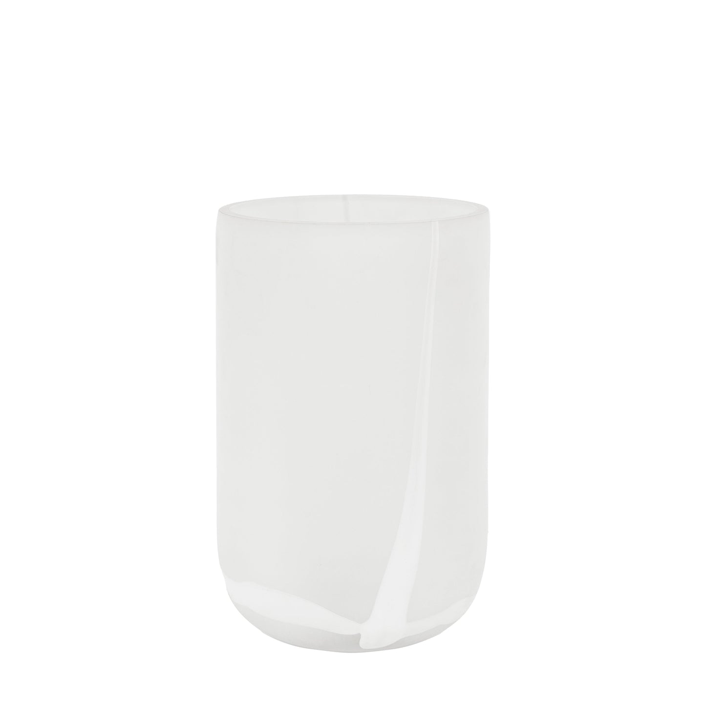 Murcia Handblown Glass Swirl Vase White Large