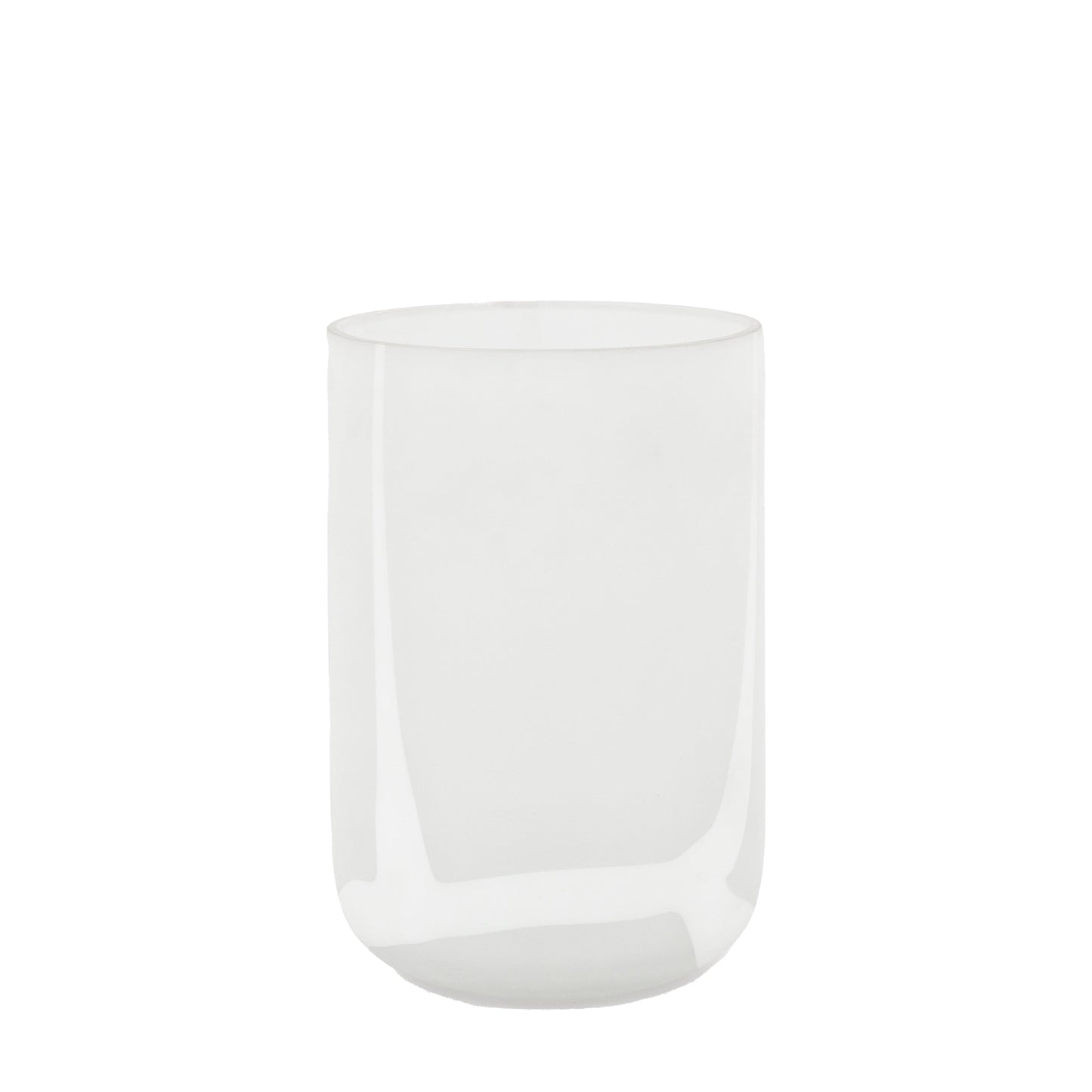 Murcia Handblown Glass Swirl Vase White Small