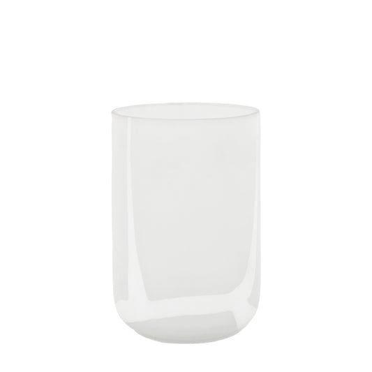 Murcia Handblown Glass Swirl Vase White Small