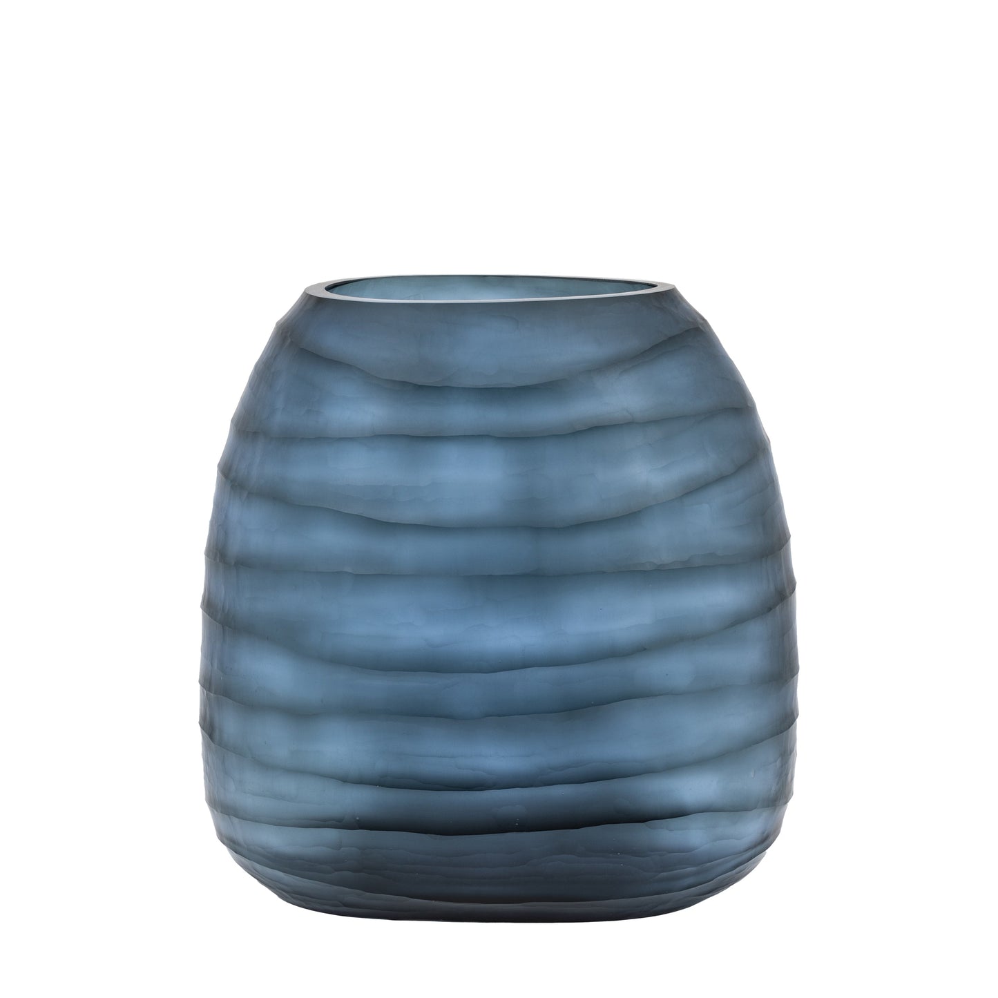 Sintra Handblown Carved Glass Vase Ink Large