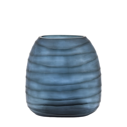 Sintra Handblown Carved Glass Vase Ink Large