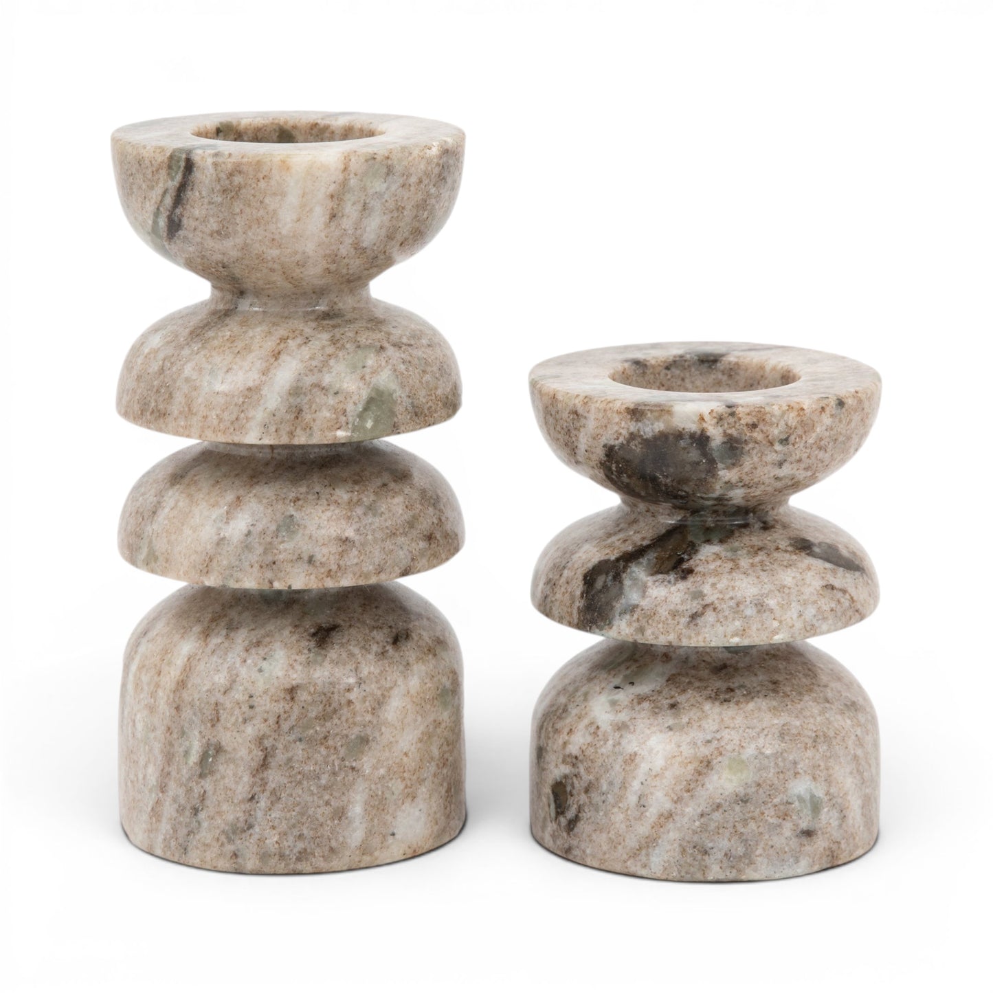Azuaga Marble Candlestick Sandstone Set of 2
