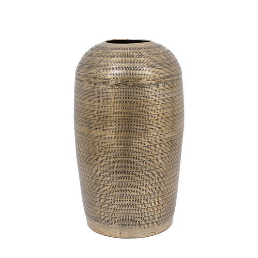 Zahara Hammered Metal Vase Antique Brass Large