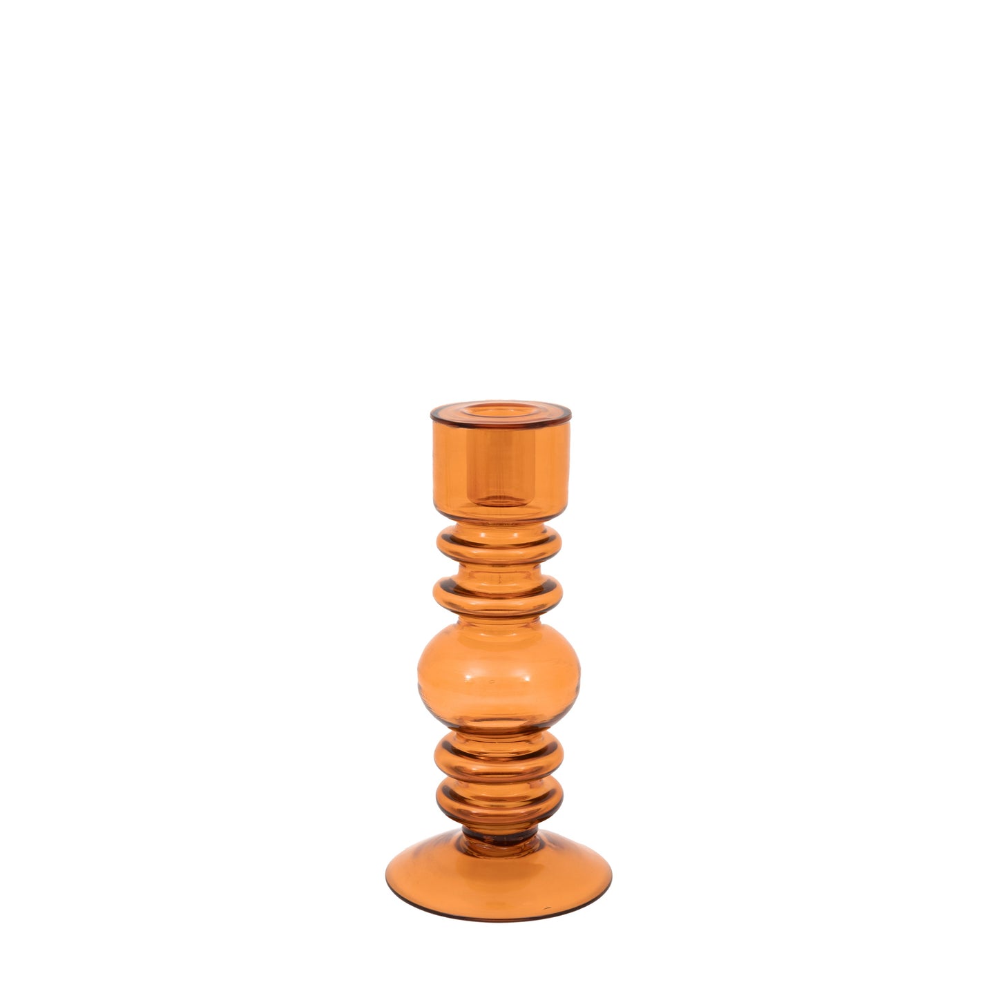 Movera Glass Taper Candlestick Amber