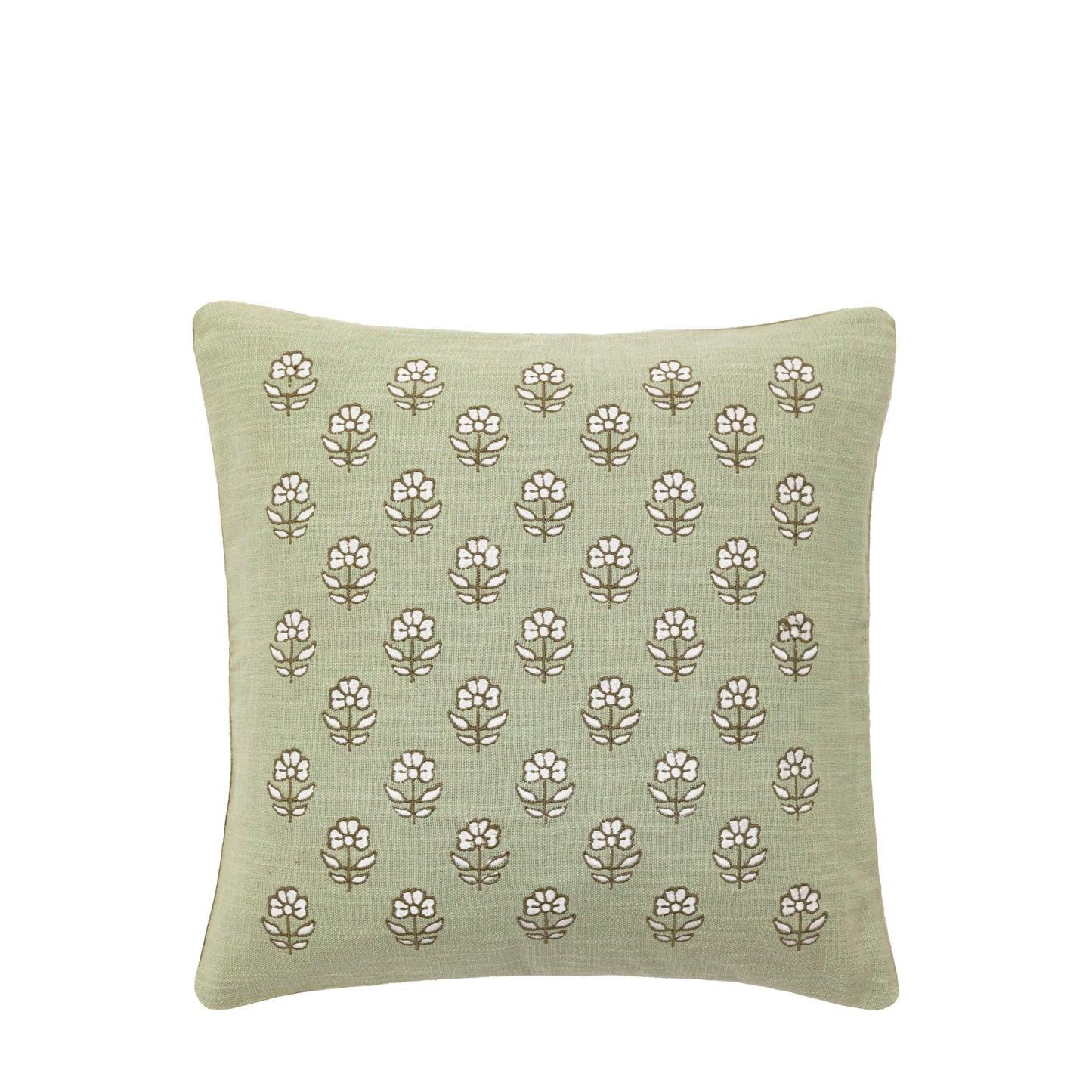 Ilkley Embroider Floral Cushion Sage