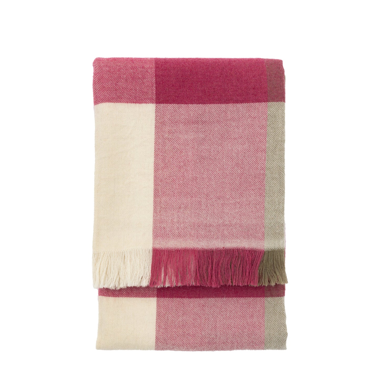 Dursley Check Throw Cranberry and Olive