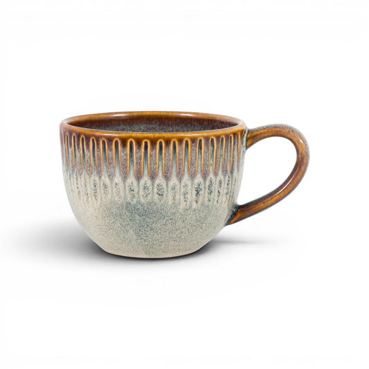 Organic Ridged Mug Stone - 4 Pack