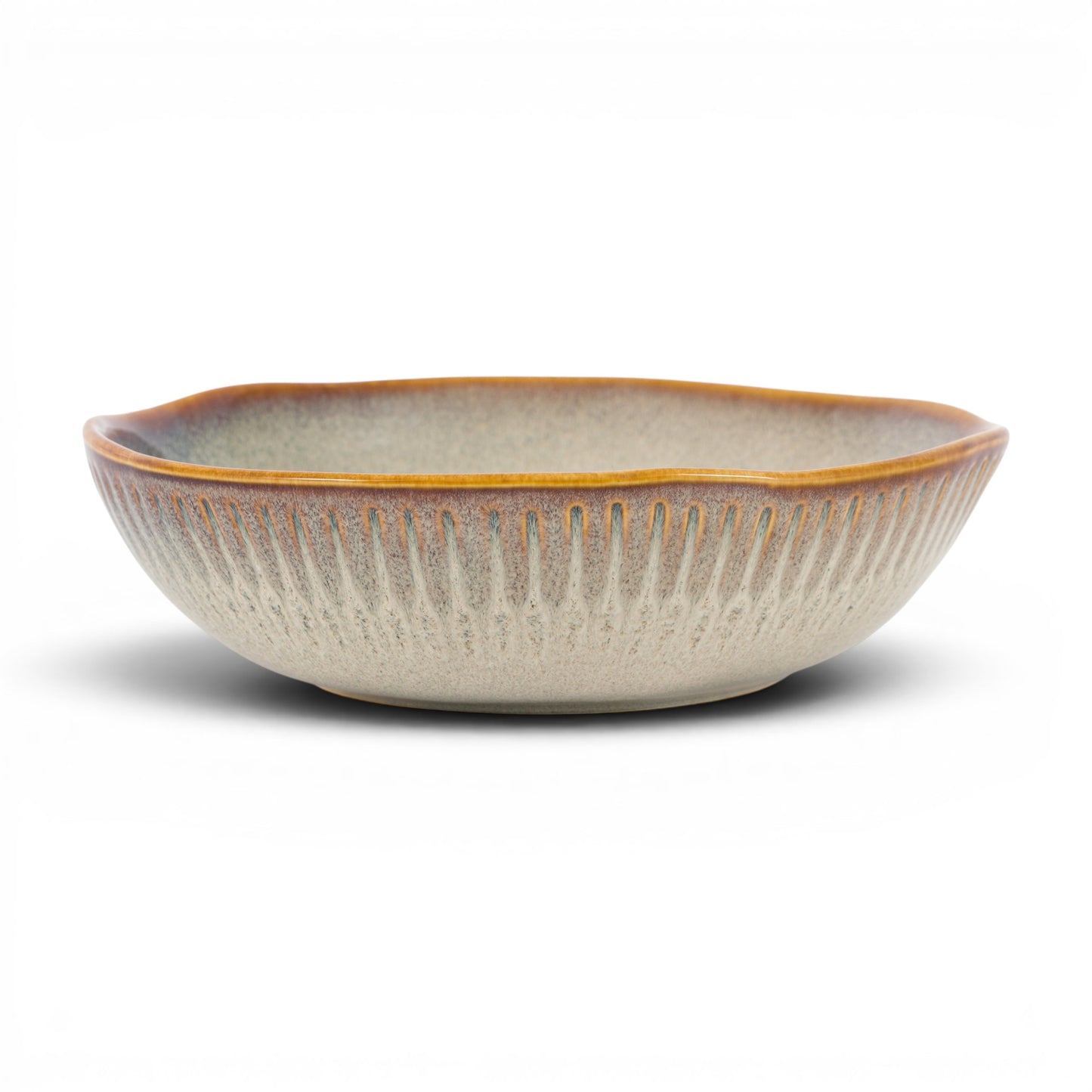 Organic Ridged Pasta Bowl Stone 4pk