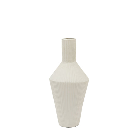 Zahara Ribbed Cast Metal Vast Parchment