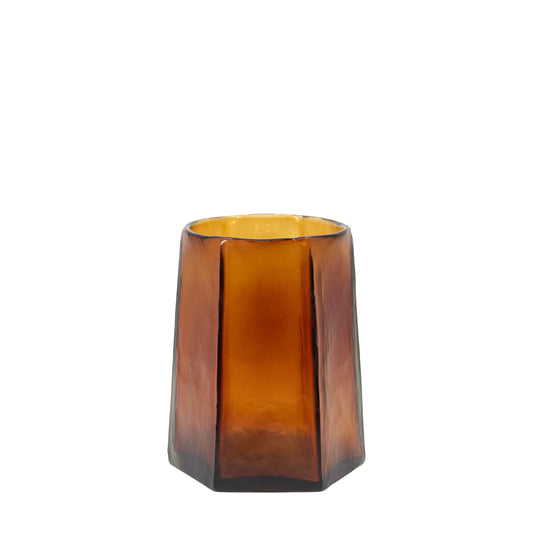 Organic Faceted Hurricane Amber Large