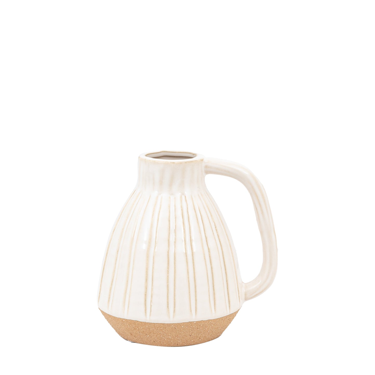 Cromer Ceramic Handled Vase White Small