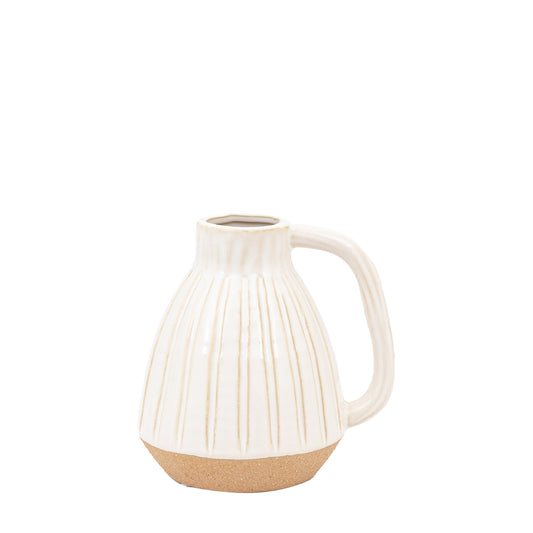 Cromer Ceramic Handled Vase White Small