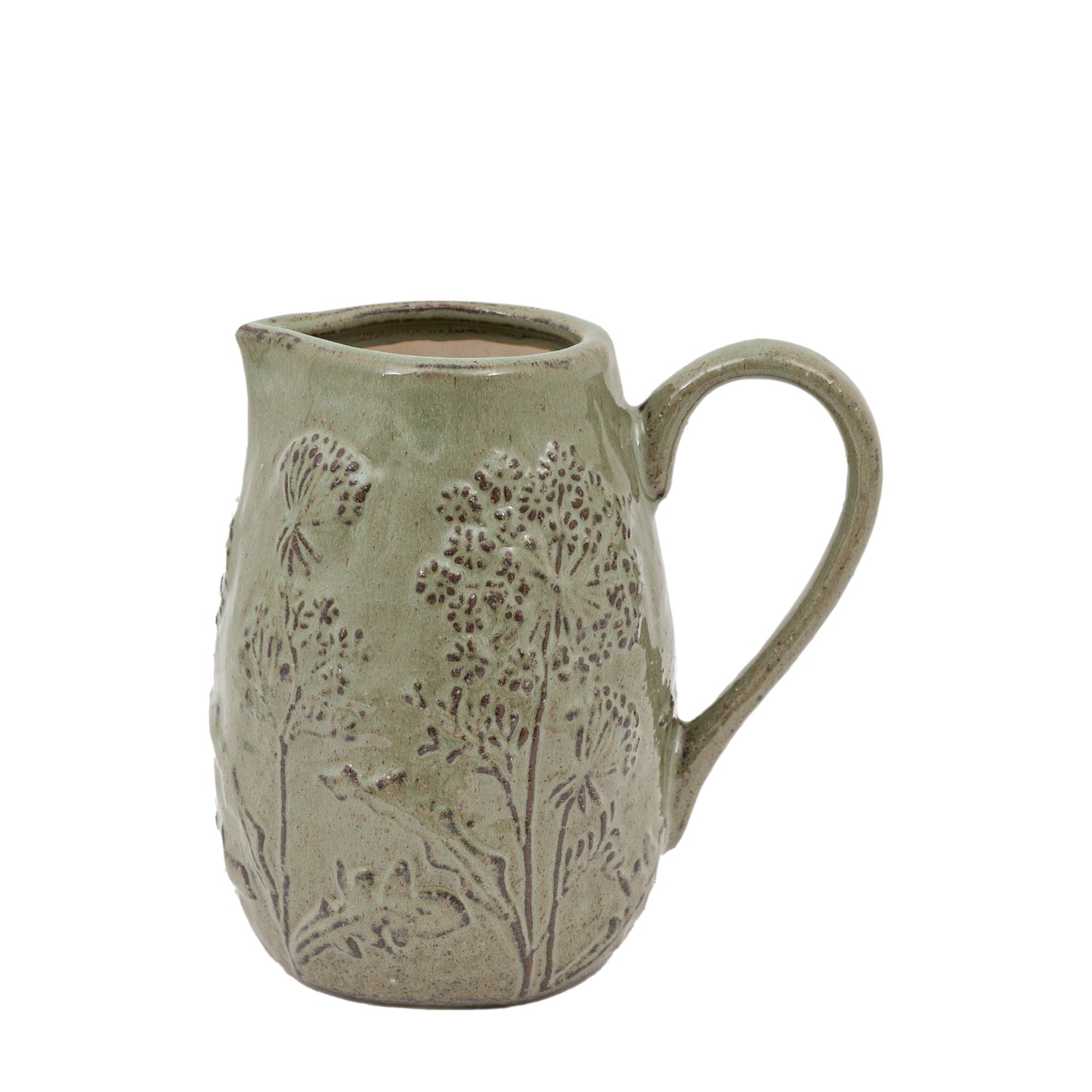 Meadow Embossed Ceramic Jug Sage