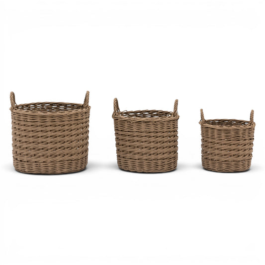 Hand Woven Willow Basket Nest Set of 3 Large