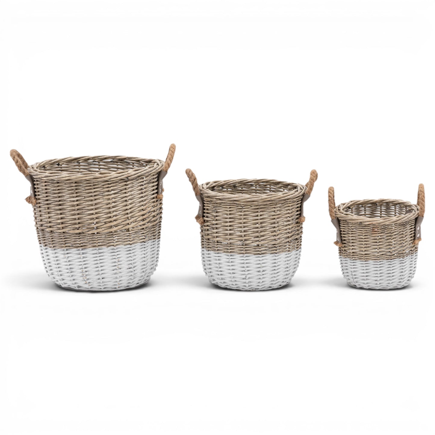 Hand Woven Willow Basket Nest Set of 3 Small