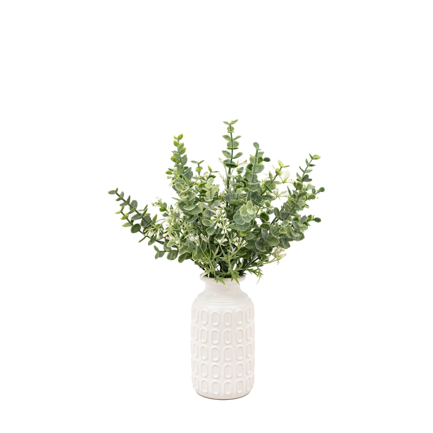Faux Retro Vase with Eucalyptus